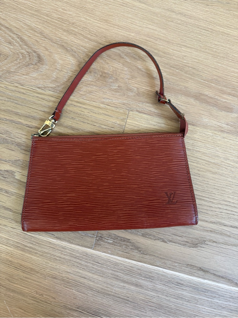 Louis Vuitton Epi Leather Pochette Wristlet Handbag